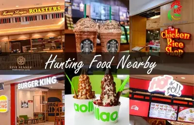 a collage of pictures of food items in a store at Datum Jelatek SKY Ring in Kuala Lumpur