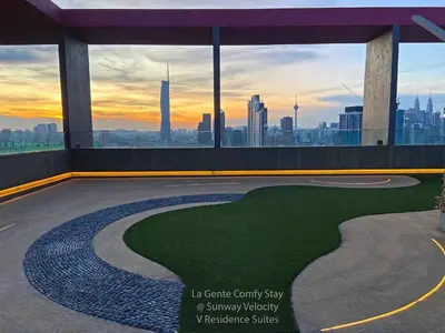 a view of a city skyline from a building at La Gente Comfy Stay 2R2B Velocity - KL City View in Kuala Lumpur