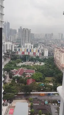 an aerial view of a city with tall buildings at KL29 3BR4B Jalan Ampang Near KLCC in Kuala Lumpur
