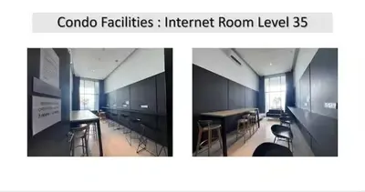 two pictures of a room with tables and chairs at The Colony By Infinitum Studio Room I in Kuala Lumpur