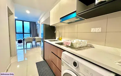 a kitchen with a sink and a dishwasher at The Heart in Kuala Lumpur City - Majestic Residences in Kuala Lumpur