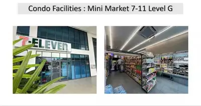 two pictures of a grocery store with a store at The Colony By Infinitum P in Kuala Lumpur