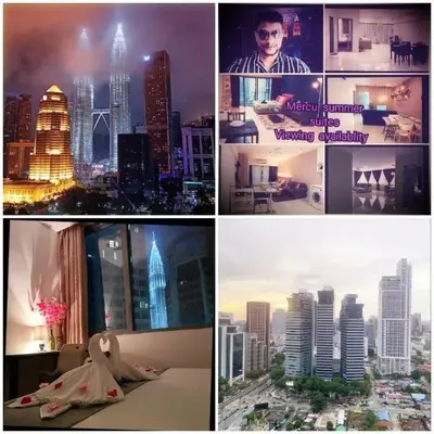 a collage of photos of a city with buildings at summer suites studios in Kuala Lumpur
