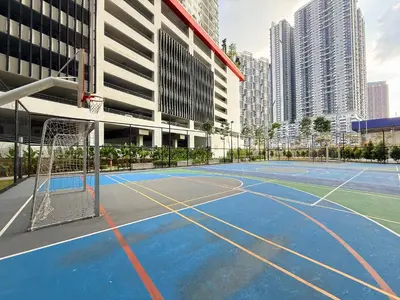 a basketball court in the middle of a city at Mountain City View 3BR Condo with Swimming Pool & Free WiFi Netflix in Kuala Lumpur