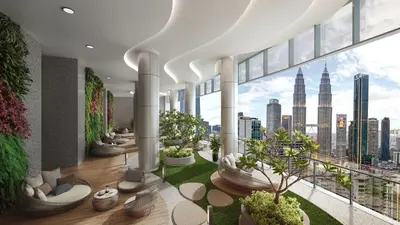 an office building with a view of the city at \u4f0a\u987f\u9152\u5e97\u516c\u5bd3 in Kuala Lumpur