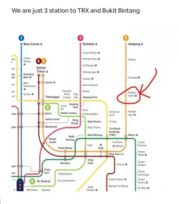 a map of the ttc and bullet changing at Urban Designer's Duplex in Ampang