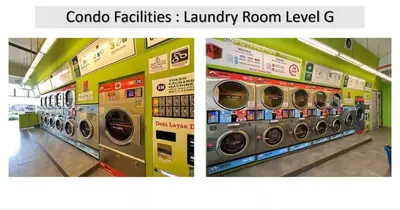 two pictures of laundry machines in a store at The Colony By Infinitum N in Kuala Lumpur