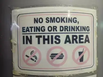 a sign that says no smoking eating or drinking in this area at The Colony By Infinitum A in Kuala Lumpur