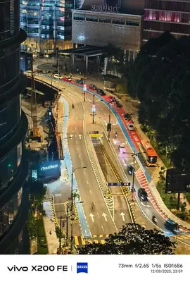 a view of a city street with traffic at night at Sky Suites KLCC by Global Family Suites in Kuala Lumpur
