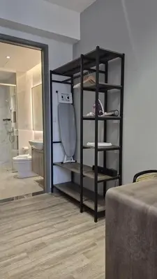 a room with a bathroom with a toilet and a shower at Agile Bukit Bintang TRX 4min MRT Studio Good View Netflix #031 in Kuala Lumpur