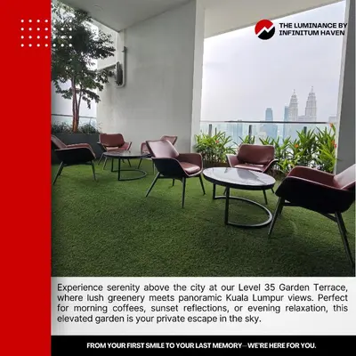 an office with chairs and tables in a room at The Luminance By Infinitum Haven KLCC in Kuala Lumpur