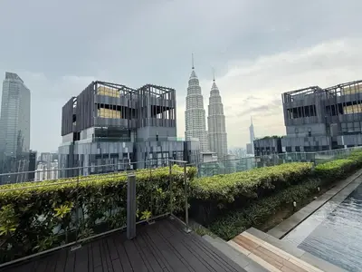 a view of the city from the roof of a building at Star Residence KLCC By Nexus 72 in Kuala Lumpur