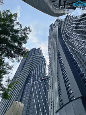 a view of two tall skyscrapers at Arte Mont Kiara Luxe Suites by Dream'Inn in Kuala Lumpur
