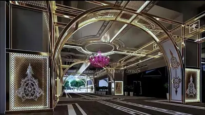 a lobby of a building with a chandelier at Luxury Affordable at Arte Plus 2BR Near KLCC with WiFi in Kuala Lumpur