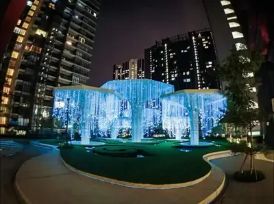 a view of a building with lights at night at Luxury Affordable at Arte Plus 2BR Near KLCC with WiFi in Kuala Lumpur