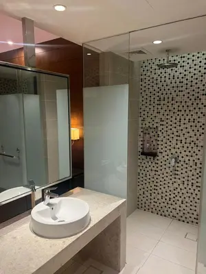 a bathroom with a sink and a shower at D Majestic hosted by Super kk in Kuala Lumpur