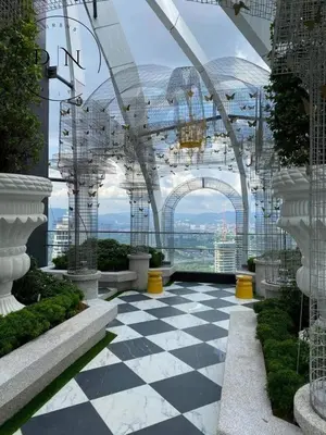 a view from the top of a building with a checkered floor at ARTE Mont Kiara Modern Sanctuary Jacuzzi in Kuala Lumpur