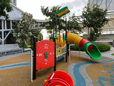 a playground in a park with a slide at Trion KL By Paradgm Nest Stay Free Parking in Kuala Lumpur