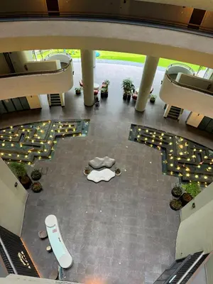 an overhead view of the lobby of a building at The Atrium Jalan Ampang Elegant Fully Air-Con 3 BR Homestay in Kuala Lumpur