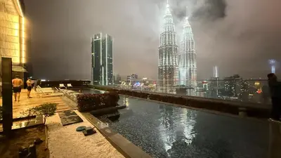 a view of a city skyline with tall buildings at Star Residance KLCC in Kuala Lumpur