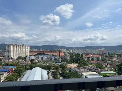 arial view of a city with buildings and trees at Ampang 2pax Studio Ampang Point in Ampang