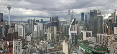 a view of a large city with many tall buildings at Relax Suite Times Square Kl in Kuala Lumpur