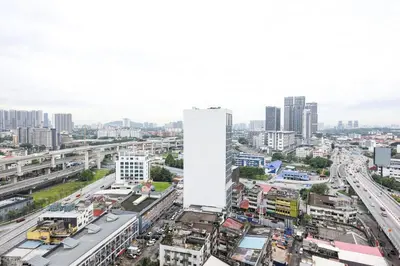 an aerial view of a city with buildings at Continew Residensi City Comfort Stay Cozy 1BR 1BA in Kuala Lumpur