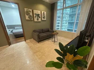 a living room with a couch and a table at Z-Home-skysuite \u4e24\u623f\u4e24\u536b in Kuala Lumpur