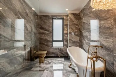 a bathroom with a tub and a sink at The Noble Bungalow, 18pax 5R4B near Datuk Keramat, KL Pavilion in Kuala Lumpur