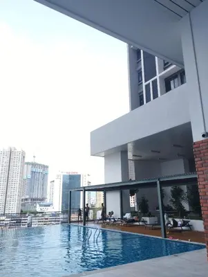 a swimming pool on the roof of a building at Chambers residence klcc by Gajilion in Kuala Lumpur