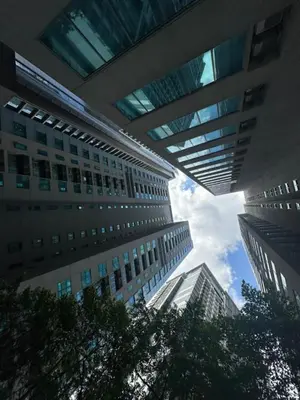 a view of two tall buildings in a city at Mercu Summer Suites By comfort Home Stay in Kuala Lumpur