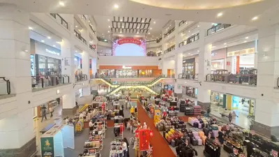 an overhead view of a shopping mall with a lot of people at Maritime Residence at Times Square KL in Kuala Lumpur