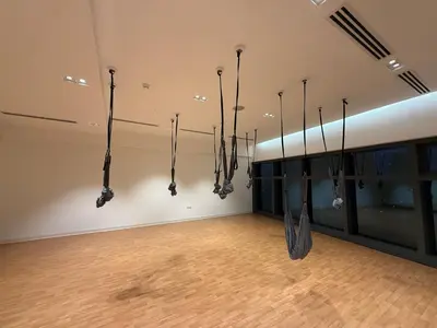 a room with many bats hanging from the ceiling at IKON SUITE's E A T O N KLCC in Kuala Lumpur