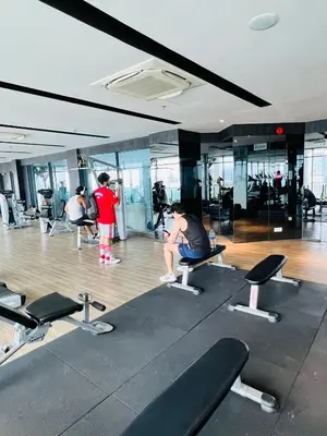 a group of people exercising in a gym at Sky property infinitum 2 in Kuala Lumpur