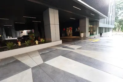 a lobby of a building with a checkered floor at KLCC VIEW RESIDENC, I M P E R I A L , By LUXORA in Kuala Lumpur
