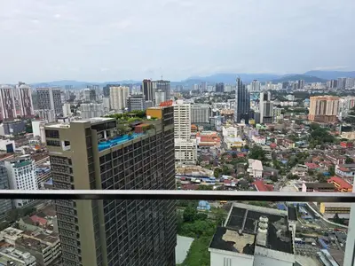 a view of a city from the top of a building at Kuala Lumpur Suites Quill in Kuala Lumpur