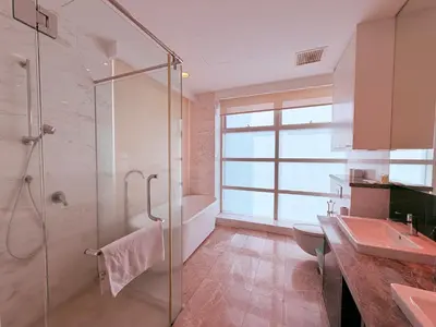 a bathroom with a shower and a sink at Platinum Kuala Lumpur By NewMoon in Kuala Lumpur
