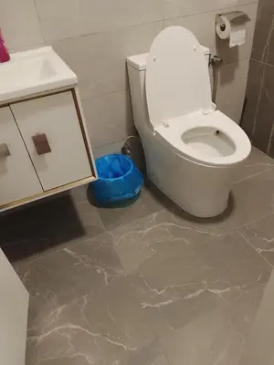 a bathroom with a toilet and a sink at Majestic Suites Quill Mall Apartment in Kuala Lumpur