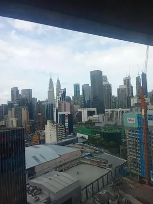a view of a city skyline with tall buildings at Times square Suites at Time Square KL in Kuala Lumpur