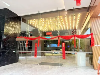 a store front with a red drape in a building at Next To KLCC By Home Stay in Kuala Lumpur