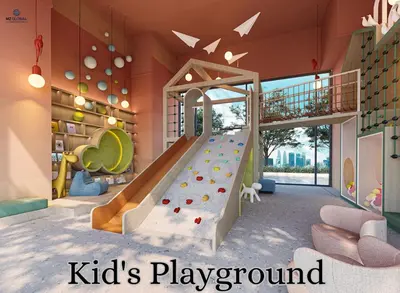 a kids playground with a slide in a play room at Skyline Suites Kuala Lumpur in Kuala Lumpur