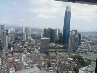 an aerial view of a city with tall buildings at RKSON SUITE At KL in Kuala Lumpur