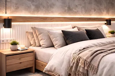 a bedroom with a large white bed with pillows at THRÉS Signature - Trion KL in Kuala Lumpur