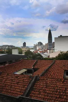 a view of a city skyline with red roofs at Lazdana Hotel Kuala Lumpur in Kuala Lumpur