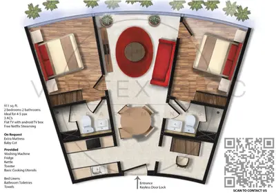 a drawing of a floor plan of a house at Vortex KLCC Apartments in Kuala Lumpur
