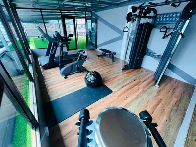 an overhead view of a gym with tread machines at City Central Hotel in Kuala Lumpur