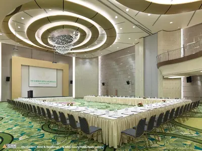 a conference room with a long table in the middle at St Giles Mid Valley Kuala Lumpur in Kuala Lumpur