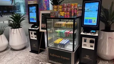 a vending machine with food and drinks in a store at Sunway Velocity Hotel Kuala Lumpur in Kuala Lumpur