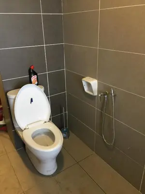 a bathroom with a toilet and a shower at Arina Unity in Kuala Lumpur