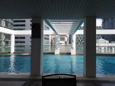 a view of a swimming pool in a building at Parkview KLCC in Kuala Lumpur